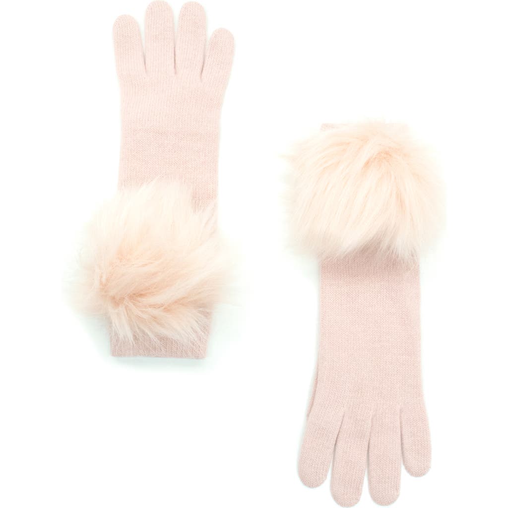 Portolano Cashmere Gloves With Pom In Pink