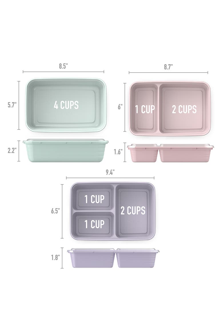 Prep 60-Piece Meal Prep Kit, Alternate, color, FLORAL PASTELS