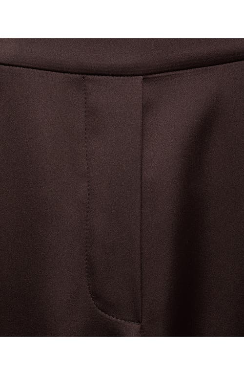 Mango Side Stripe Straight Leg Pants In Brown