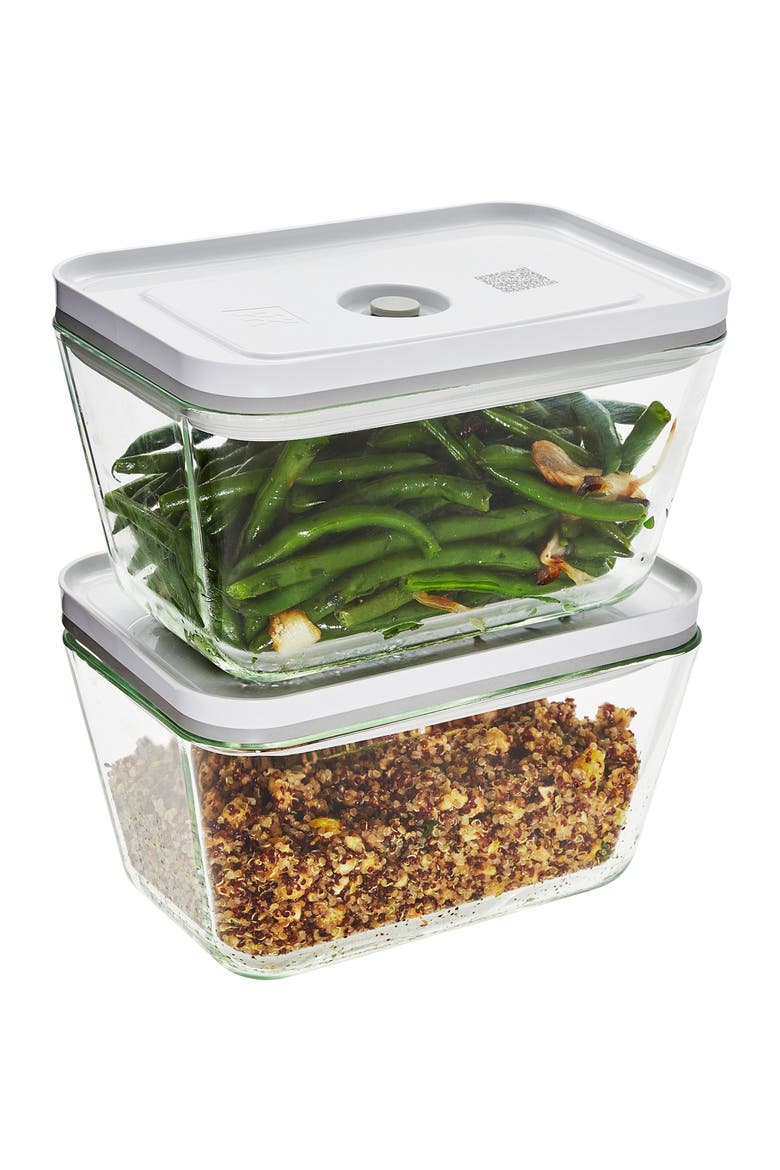 Fresh & Save 2-Piece Glass Vacuum Container Set, Main, color, WHITE