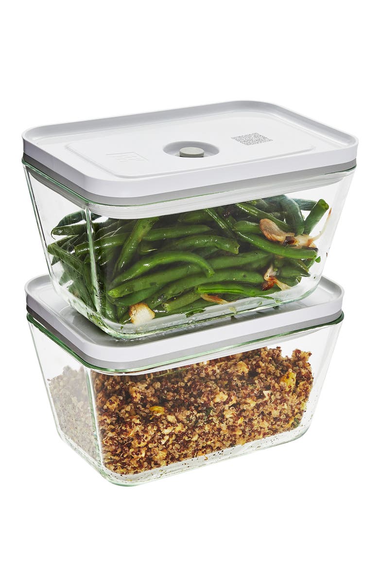 ZWILLING Fresh & Save 2-Piece Glass Vacuum Container Set, Main, color, White