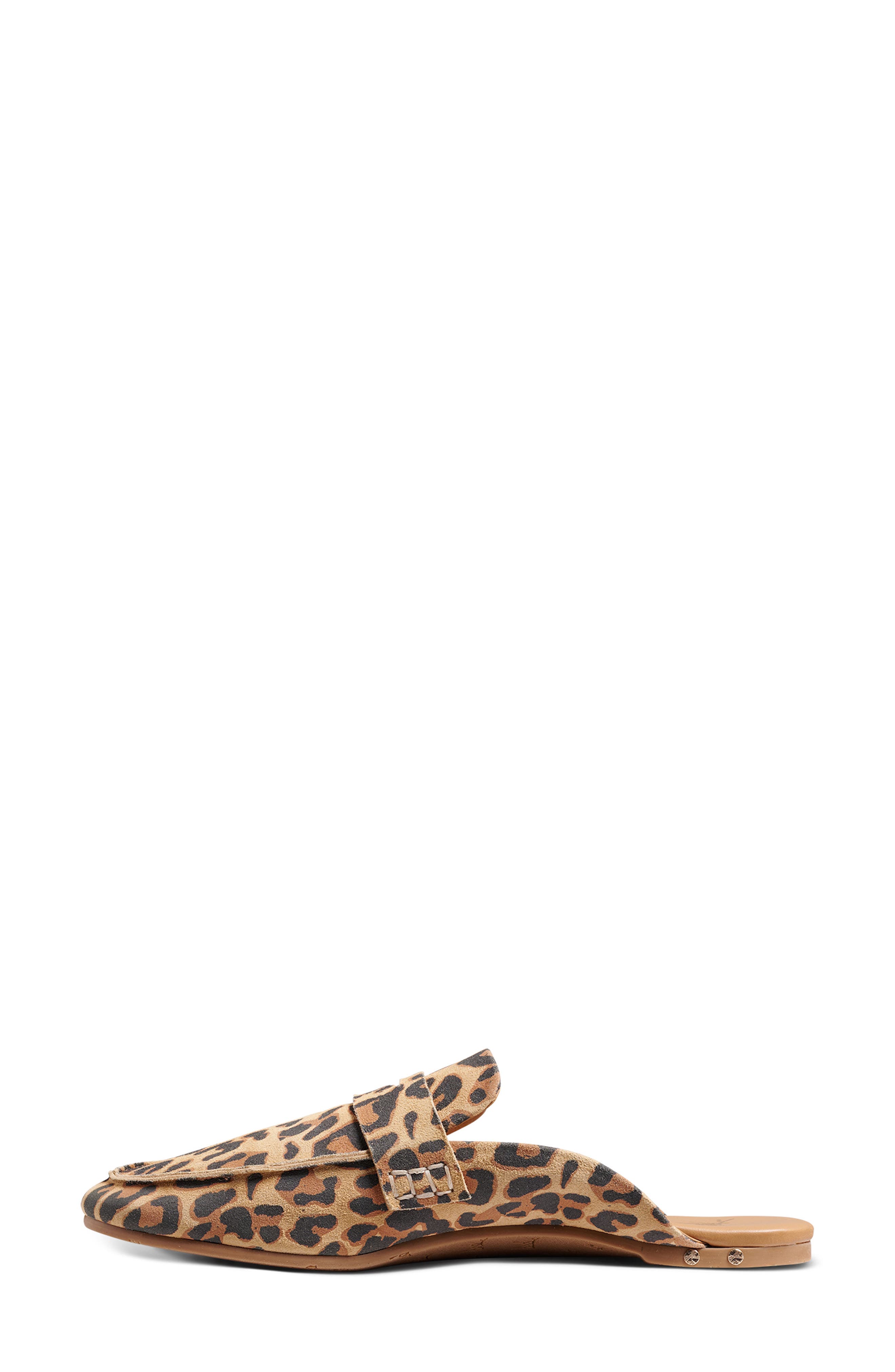 Mallard Leather Flat Mule, Alternate, color, LEOPARD