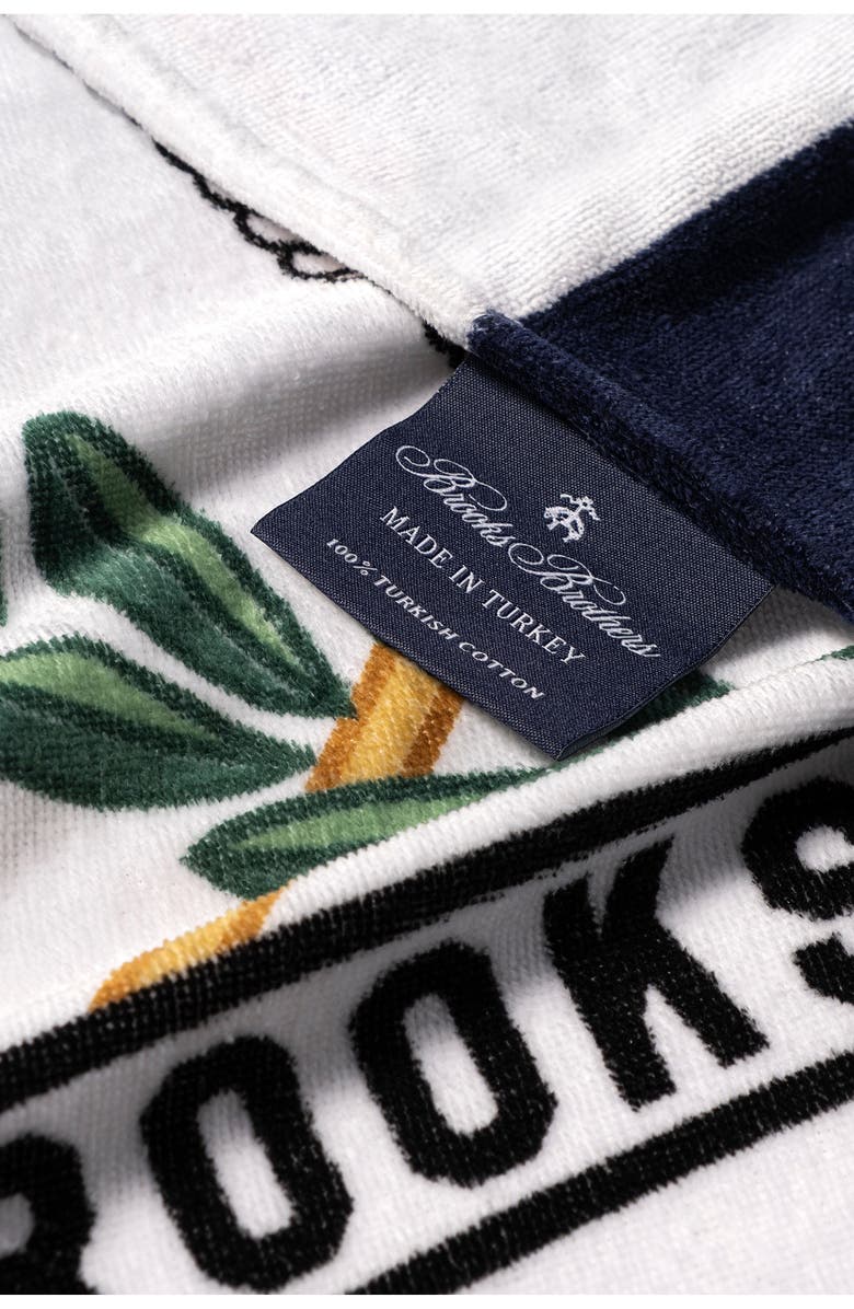 Brooks Brothers Logo Crest Cotton Beach Towel, Alternate, color, 