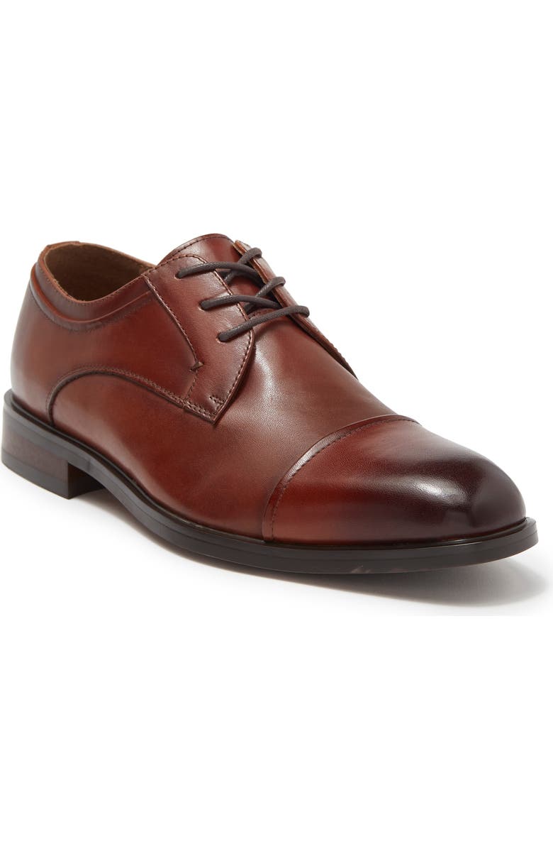 NORDSTROM RACK Greyson Cap Toe Leather Derby, Main, color, Brown