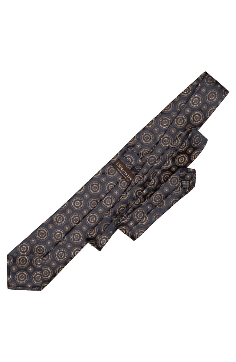 Elizabetta Cefalù - Silk Jacquard Tie for Men, Alternate, color, Navy And Brown