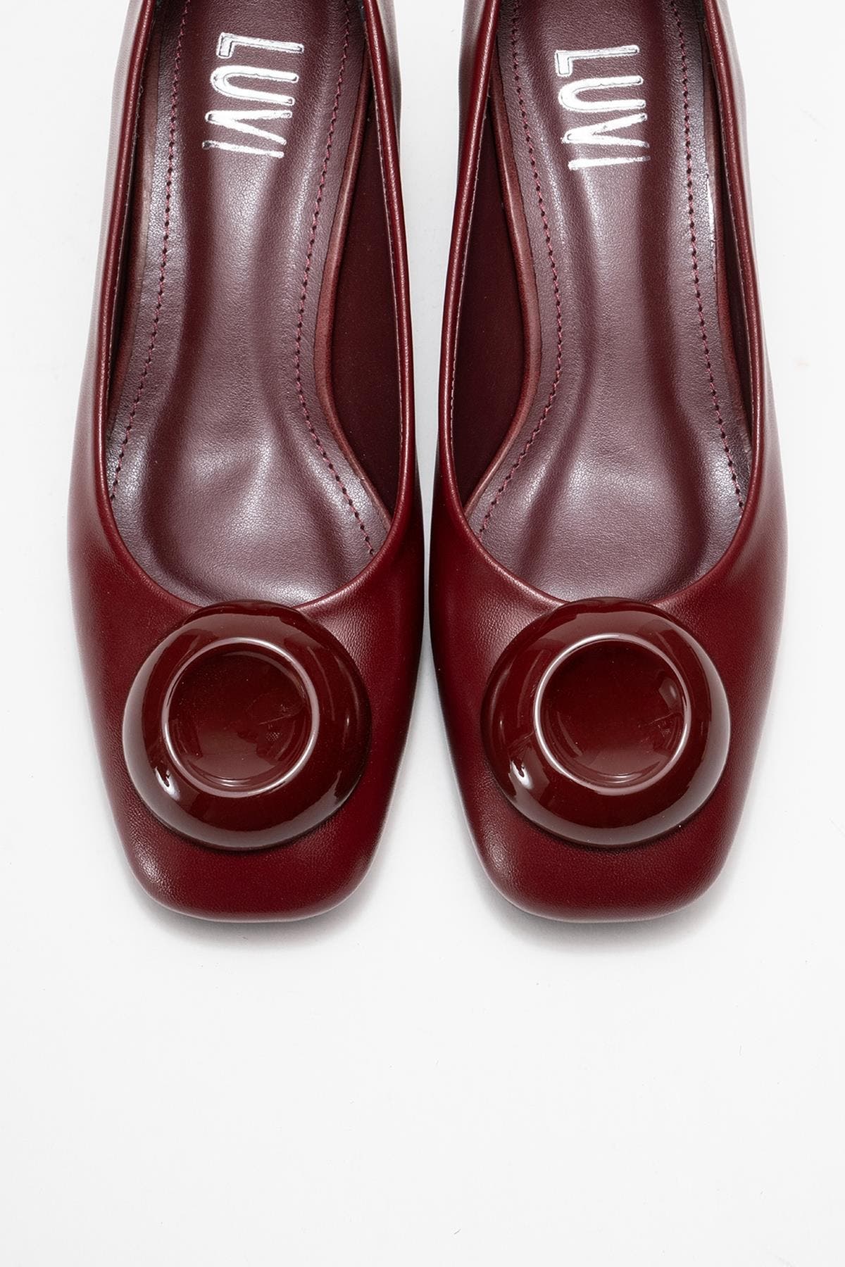 Mila Buckle Square Toe Block Heel Pump, Alternate, color, Burgundy