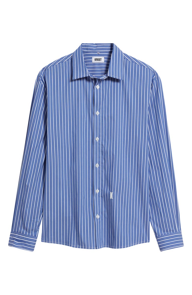 KROST Regular Fit Bold Stripe Stretch Cotton Blend Button-Up Shirt, Alternate, color, Strong Blue