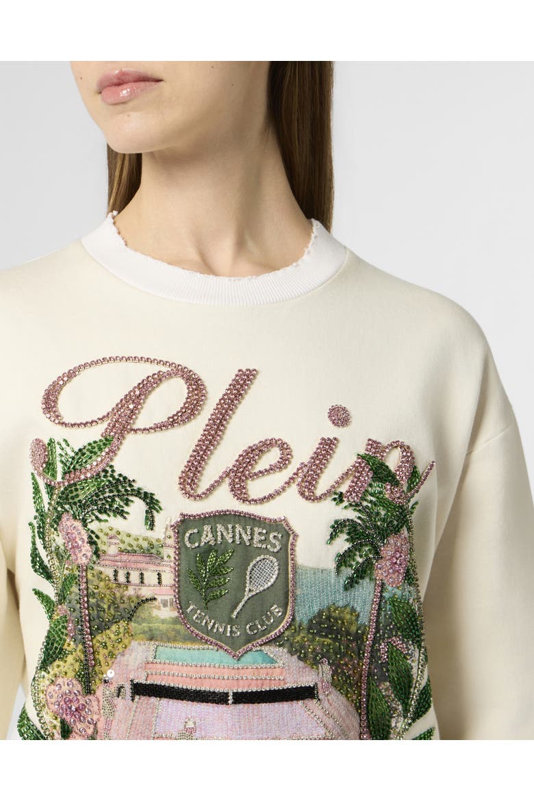 Washed Sweatshirt Cannes Tennis Club Women, Alternate, color, OffWhite