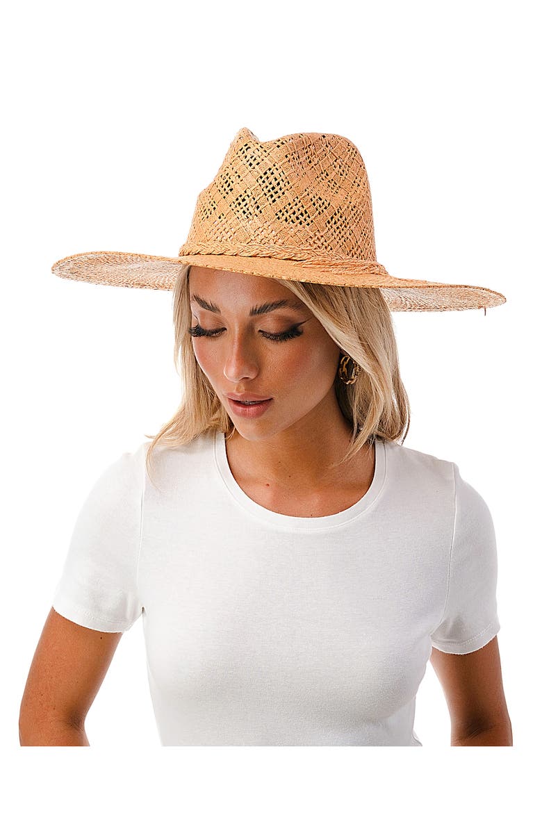 MARCUS ADLER Wide Brim Straw Cowboy Hat, Alternate, color, 