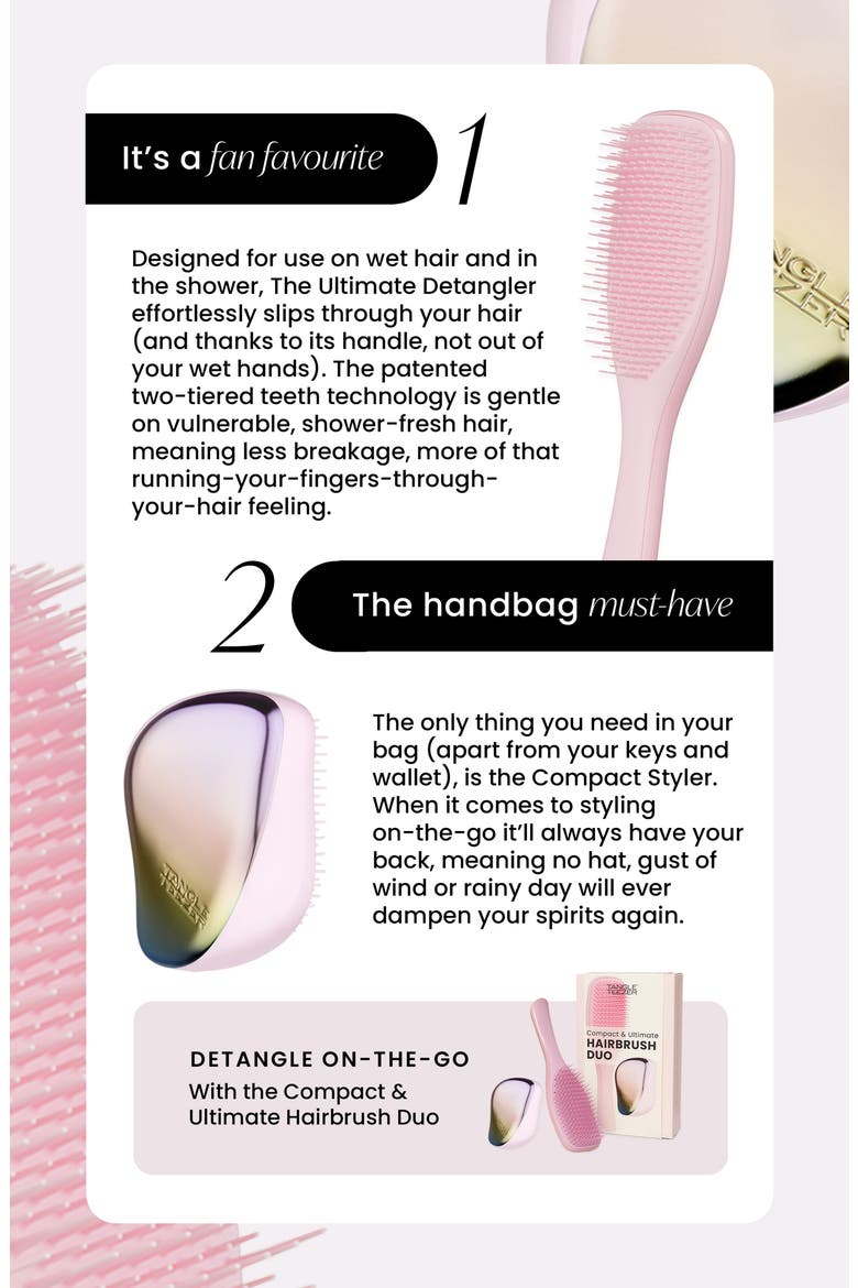 Compact & Ultimate Hairbrush Set $33 Value, Alternate, color, ROSEBUD/ CHROME
