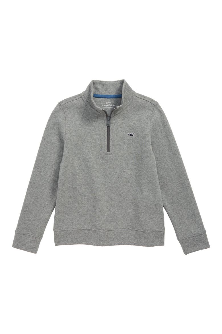 HEATHER JERSEY 1/2 ZIP, Main, color, MEDIUM HEATHER GREY