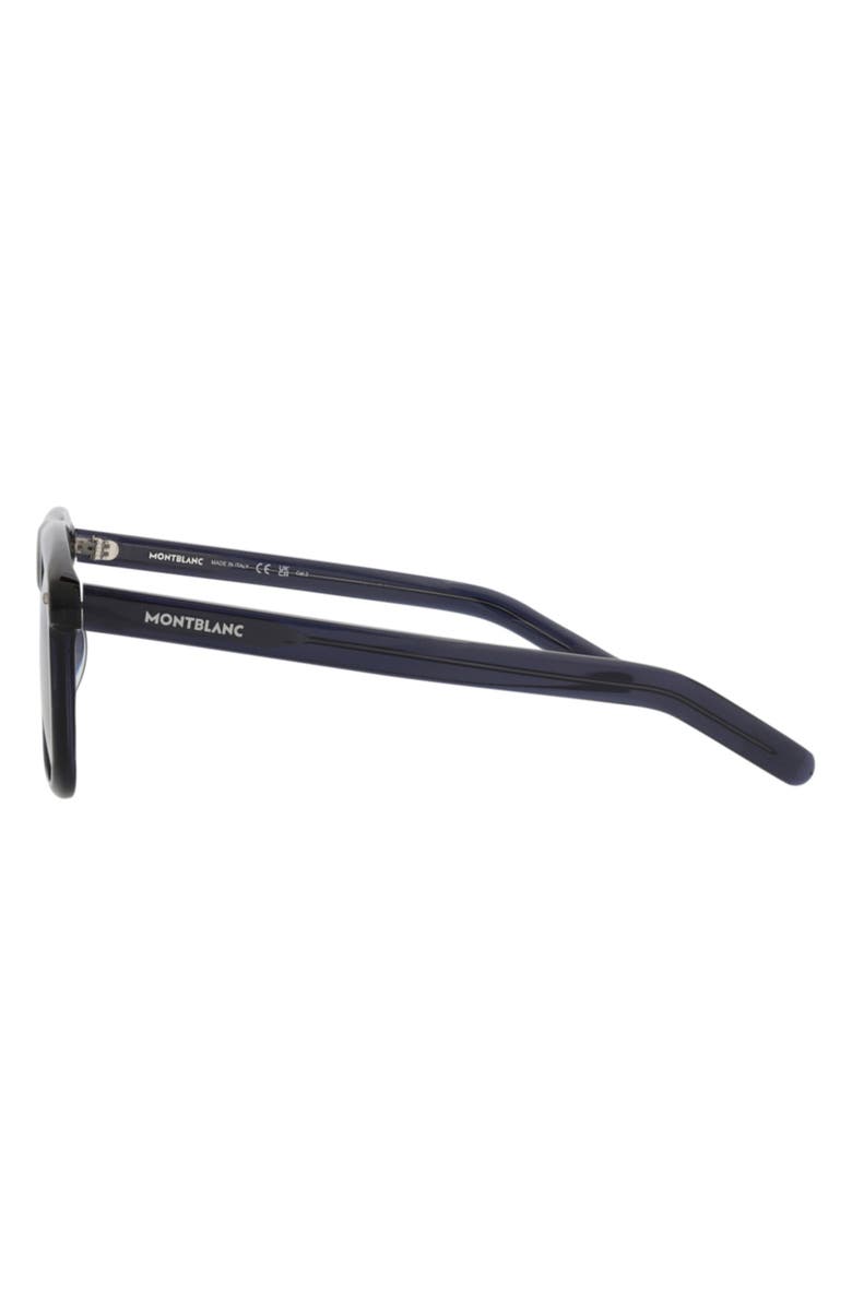 Montblanc 55mm Flat Top Square Sunglasses, Alternate, color, Blue Blue Blue