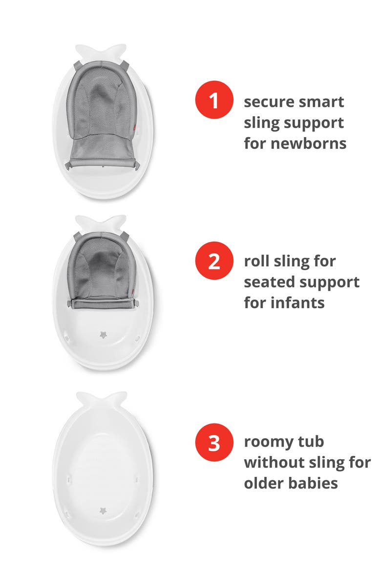 Moby Smart Sling Three-Stage Tub, Alternate, color, WHITE