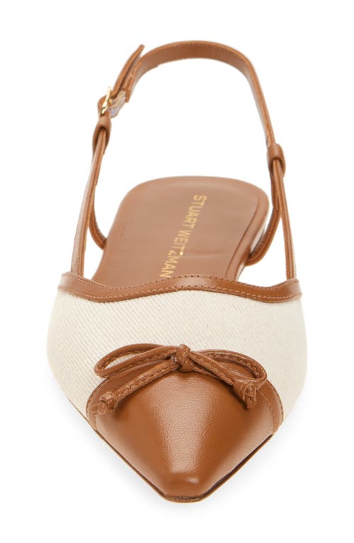 Stuart Weitzman Kitty Slingback In Linen/hazel