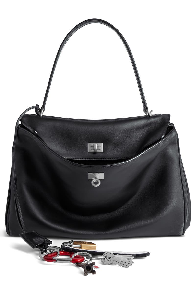 Balenciaga Rodeo Leather Shoulder Bag, Main, color,