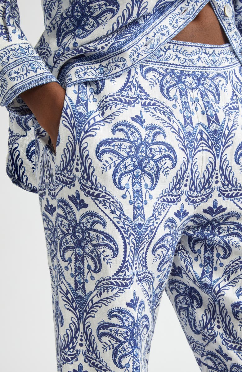 FARM Rio Tropical Print Linen Blend Pants, Alternate, color, 