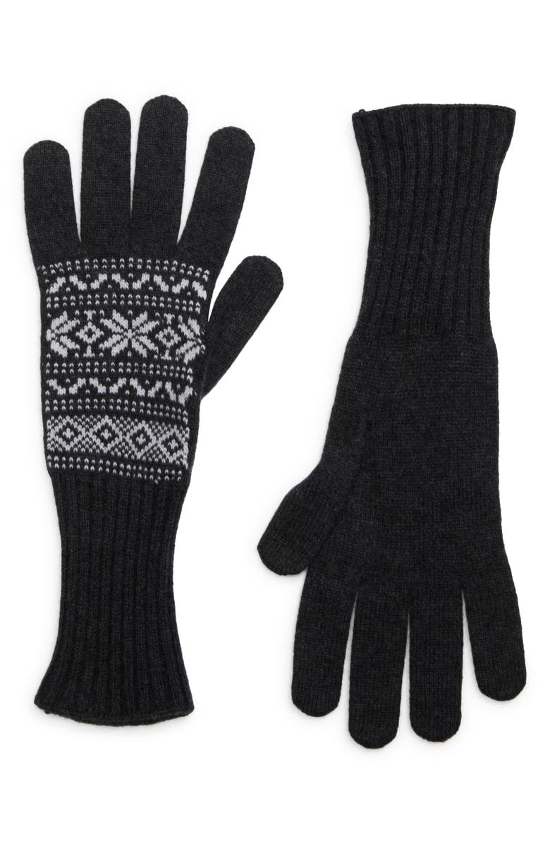Eleventy Norwegian Fair Isle Cashmere Knit Gloves, Main, color,