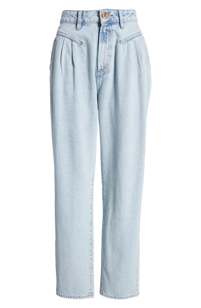 One Teaspoon Pleated High Waist Straight Leg Jeans, Alternate, color,