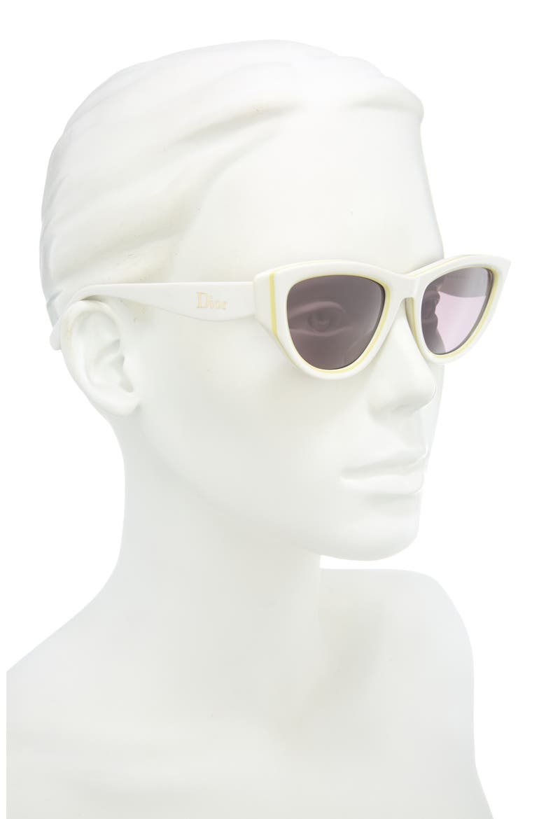 'Dior Pop B1I Cat Eye Sunglasses, Alternate, color, WHITE / BORDEAUX