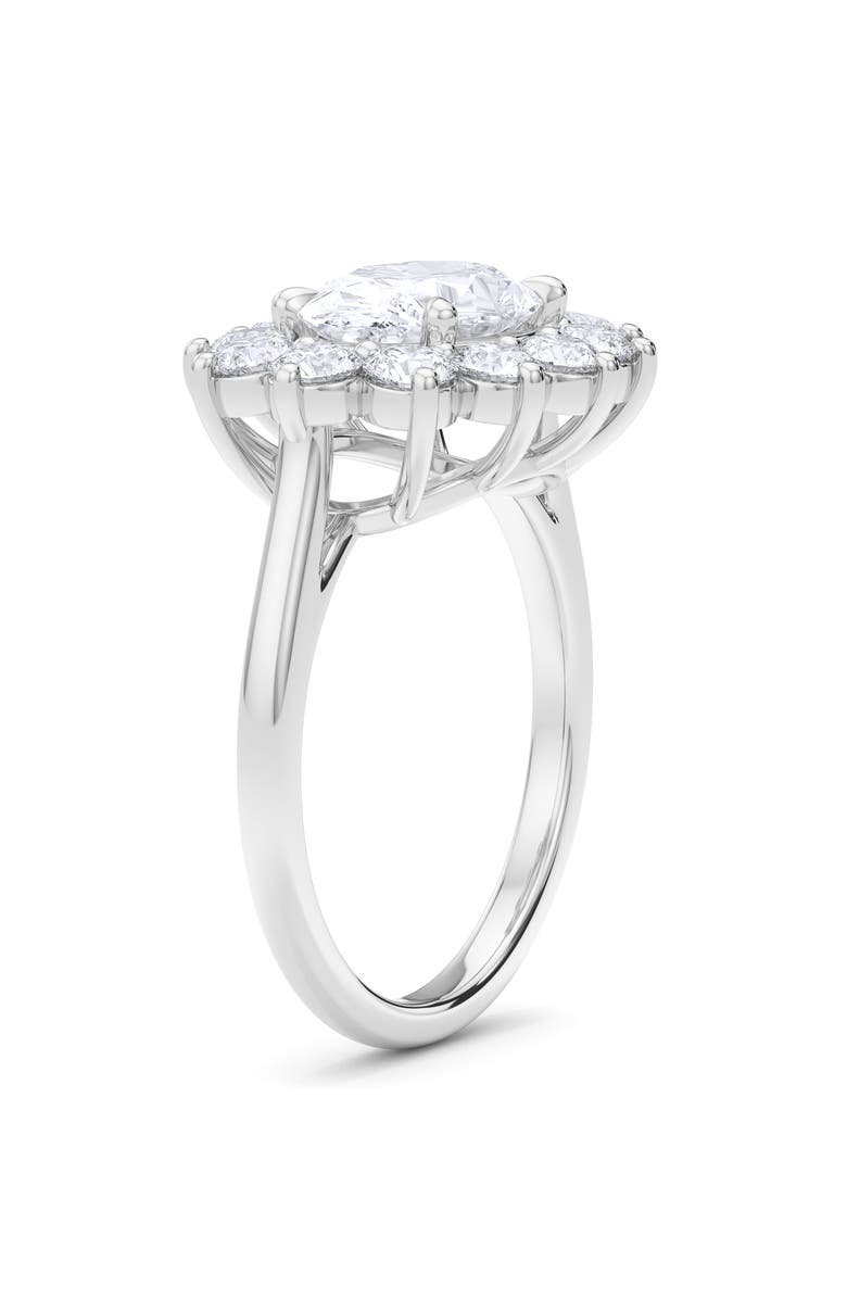 HauteCarat Princess Cut Lab Grown Diamond Engagement Ring, Alternate, color, White