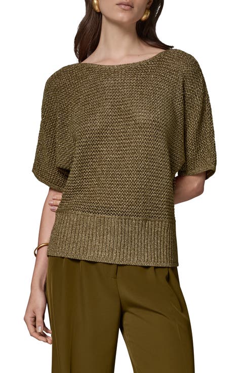 Metallic Short Sleeve Sweater