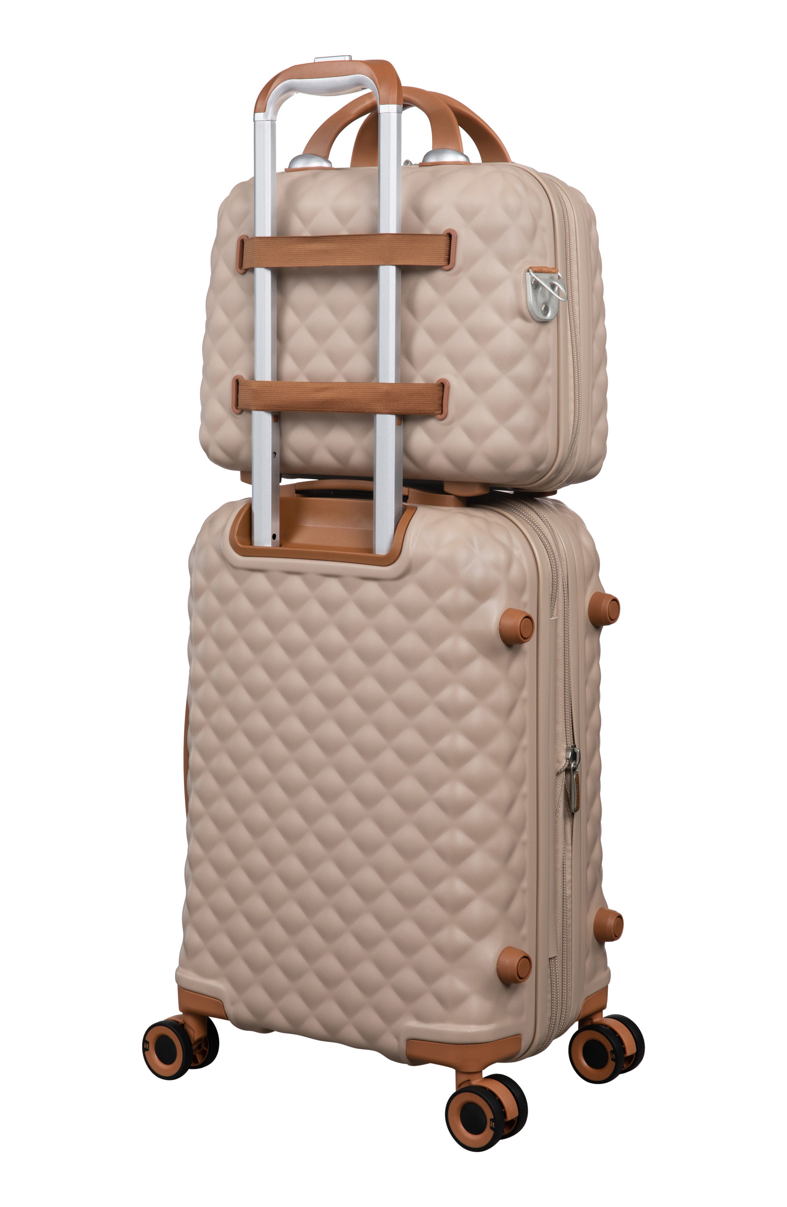 IT LUGGAGE Glitzy 14-Inch Hardside Vanity Case, Alternate, color, Sandy Skin