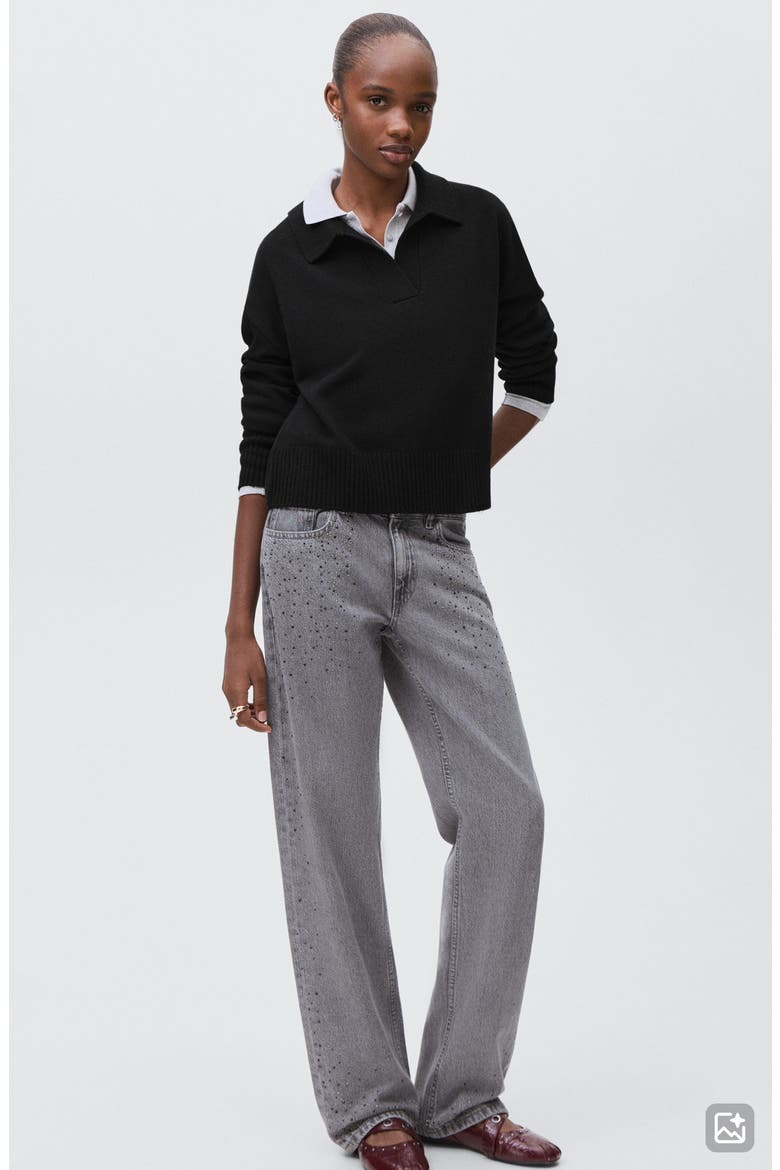Johnny Collar Sweater, Alternate, color, BLACK