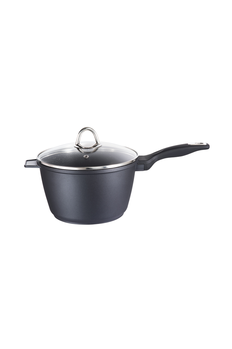 GRANITE Saucepan with Lid 3.1qt, Main, color, BLACK