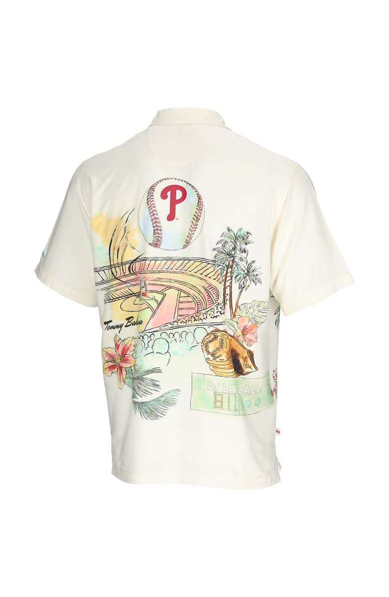 Tommy Bahama Men's Tommy Bahama Cream Philadelphia Phillies Paradise Fly Ball Camp Button-Up Shirt, Alternate, color, 