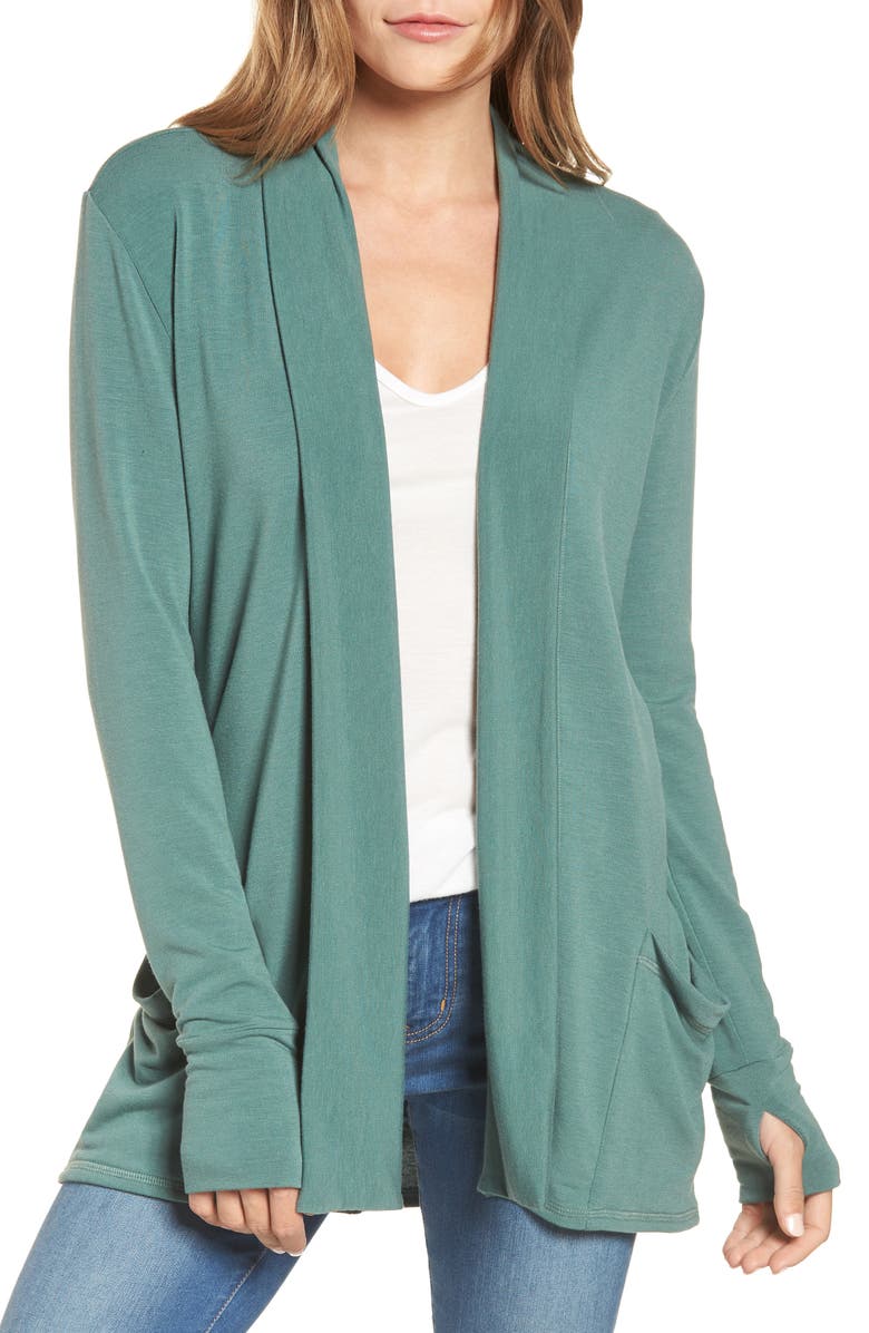 Caslon<sup>®</sup> Off-Duty French Terry Cardigan, Main, color,