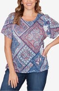 RUBY RD Sublimation Geometric Jersey Top