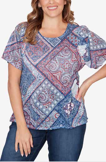 RUBY RD Sublimation Geometric Jersey Top