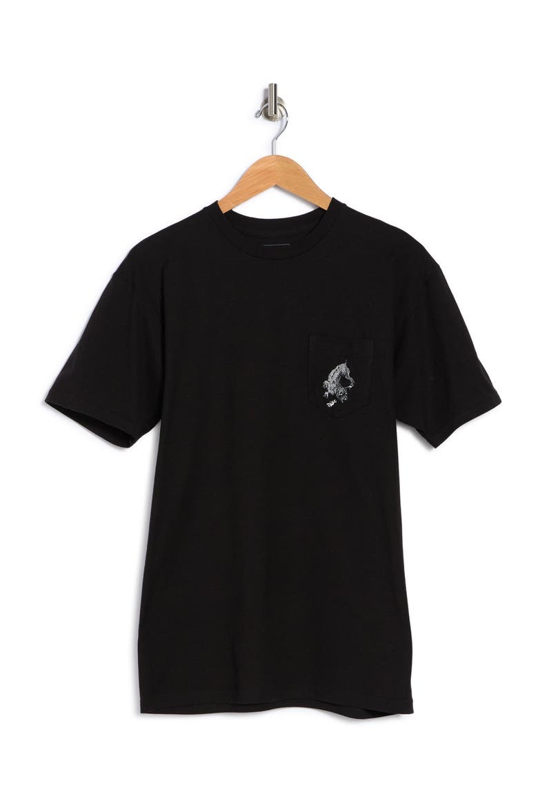 x Kyle Walke Black Crewneck Pocket T-Shirt, Alternate, color, BLACK