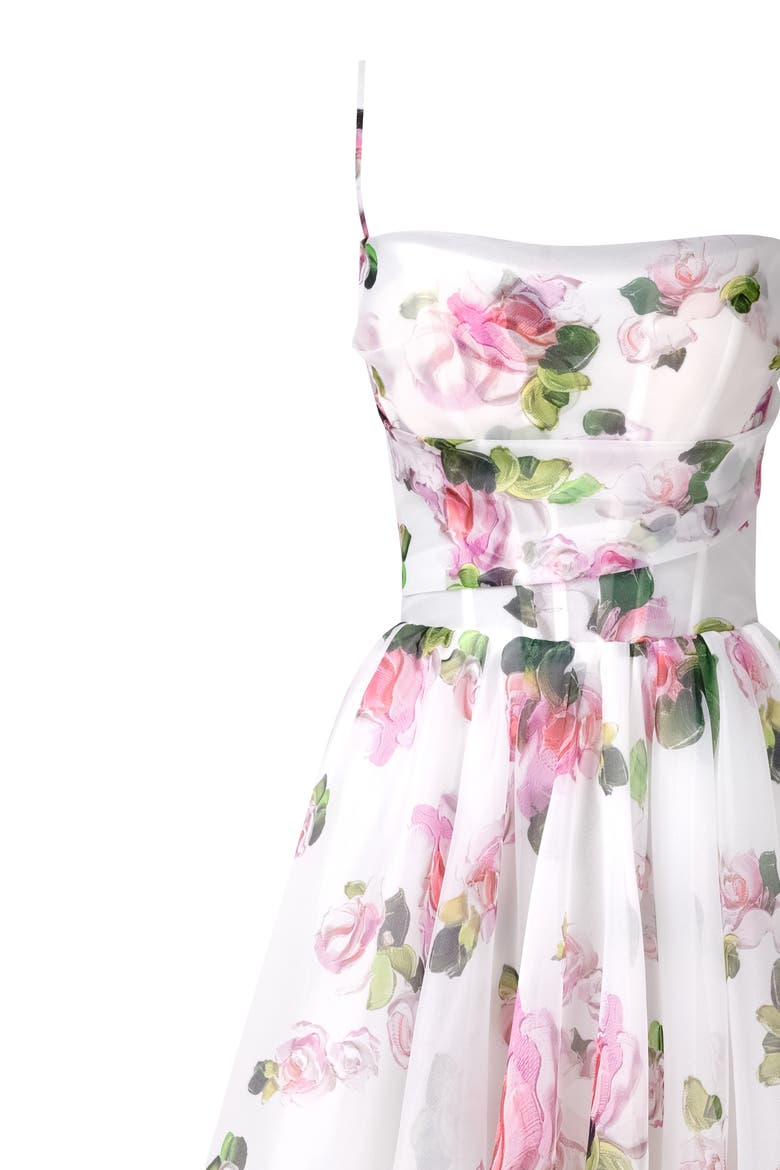 Spaghetti Strap Midi Dress With A Floral Print, Alternate, color, Apple Blossom
