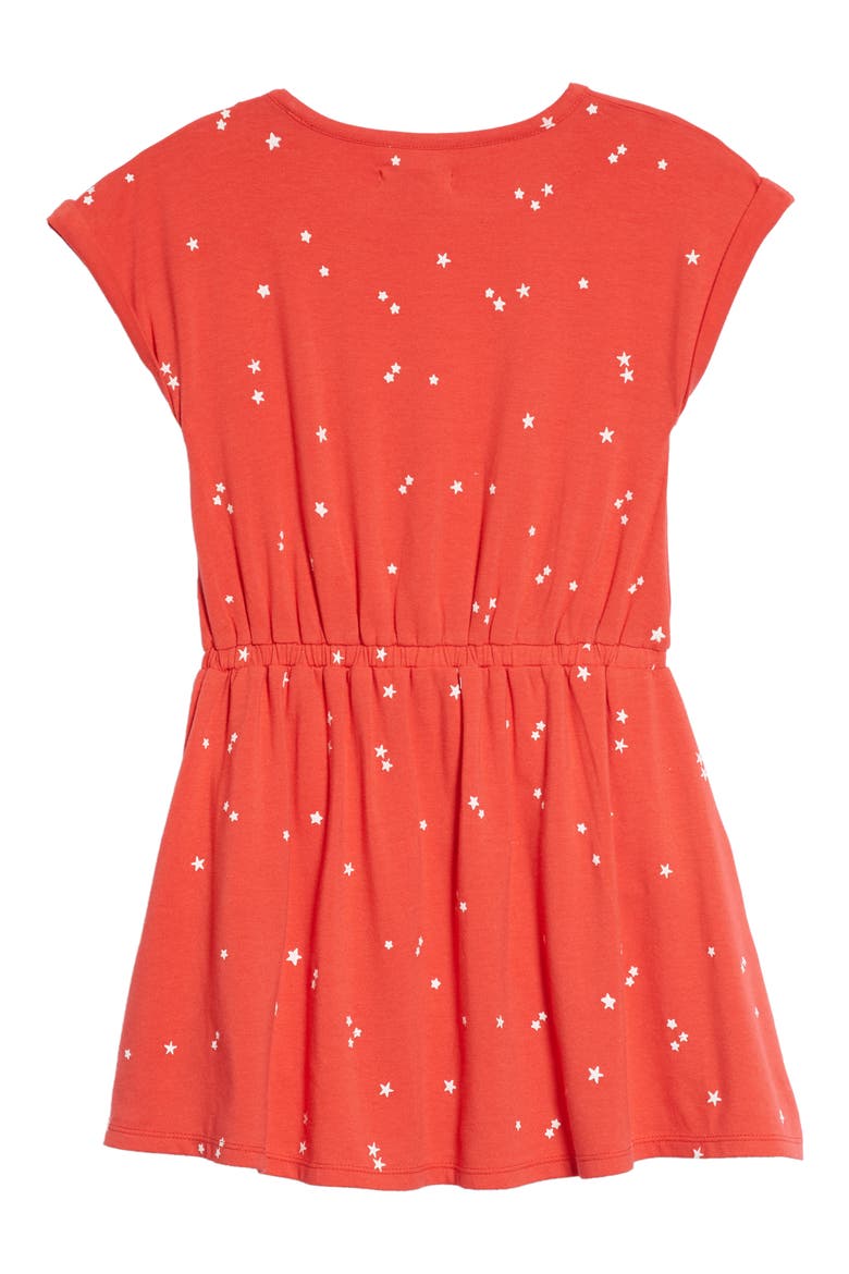 Print Skater Dress, Alternate, color, RED TOMATO SCATTERED STARS