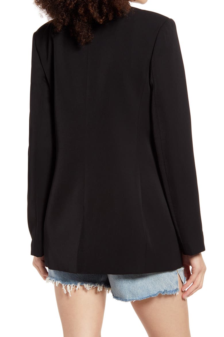 Tailored Single Button Blazer, Alternate, color, BLACK