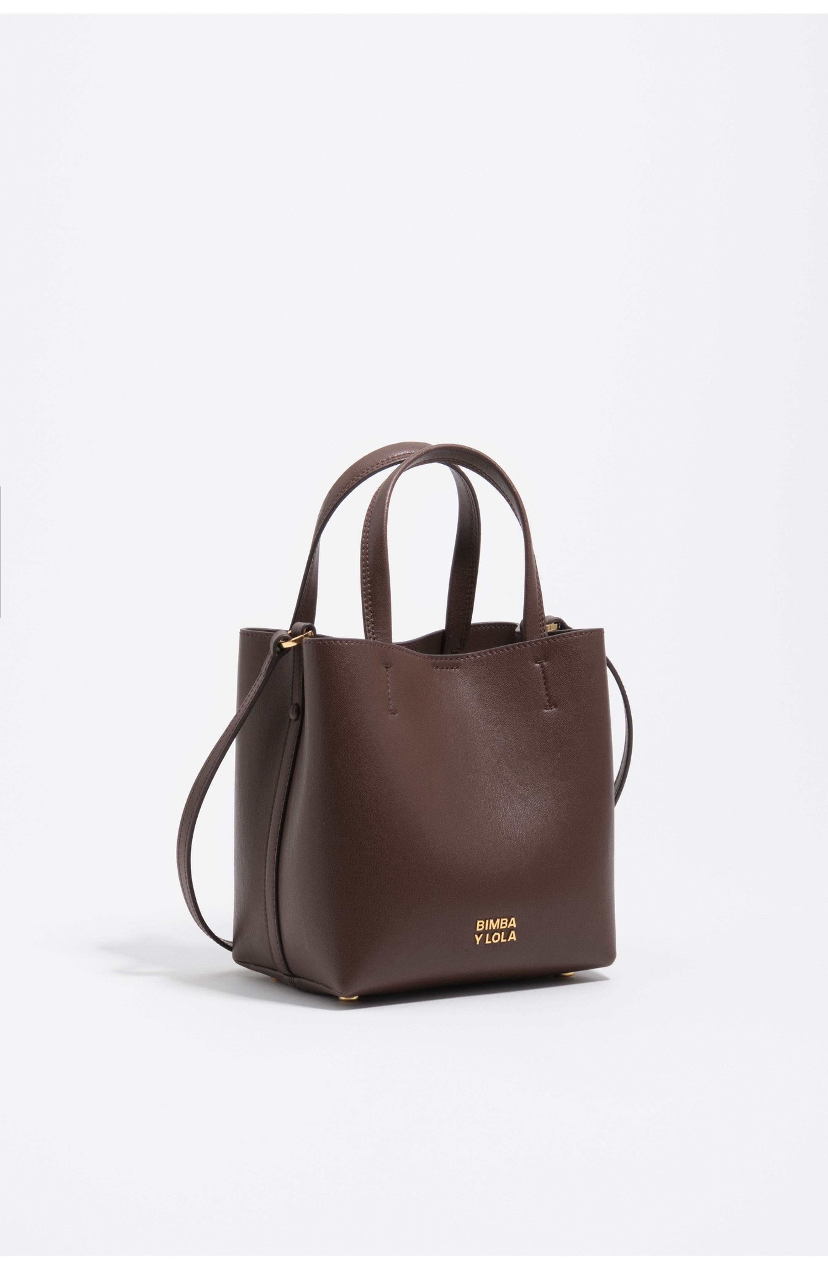 Bimba y Lola Chihuahua Leather Bag, Main, color, Chocolate