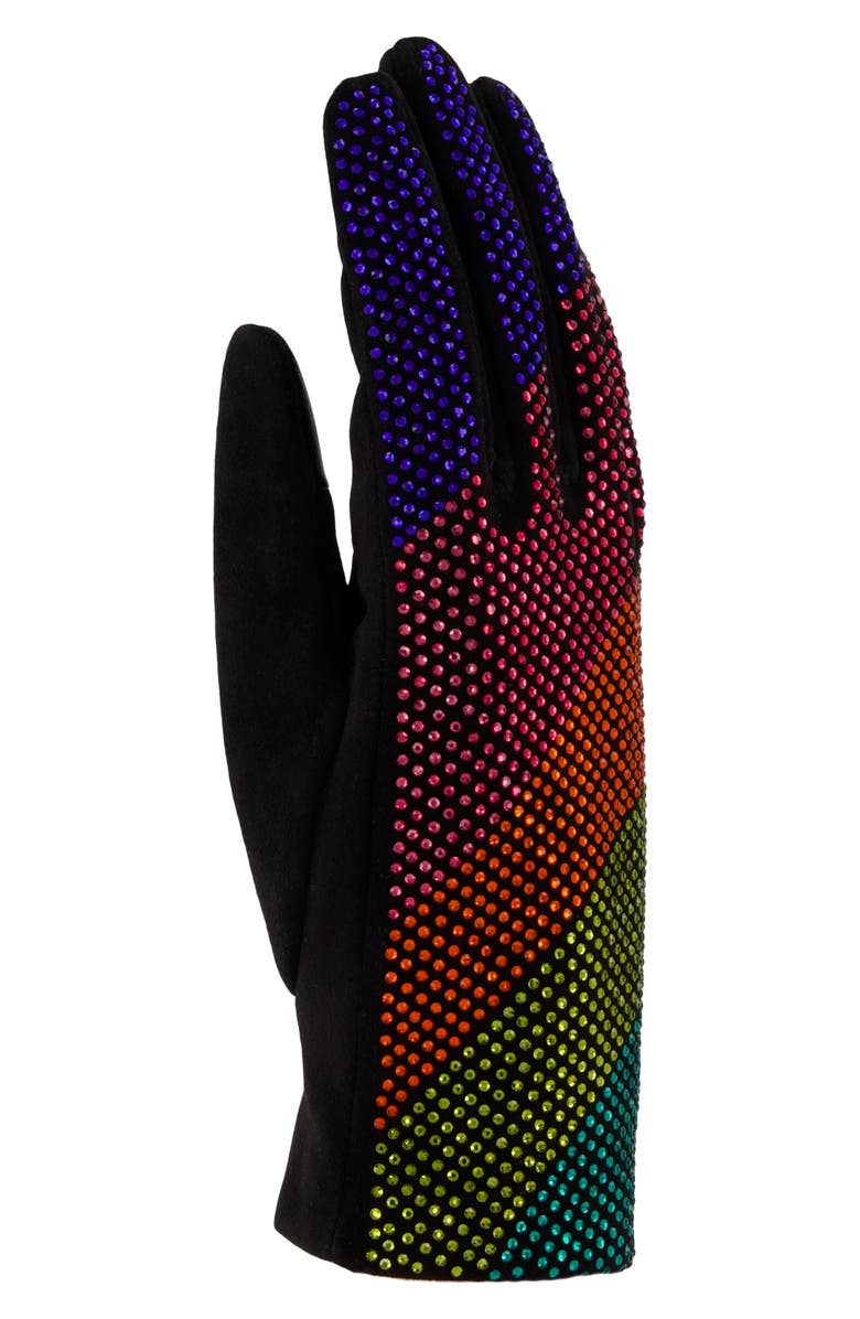 Kurt Geiger London Crystal Wave Gloves, Alternate, color, Black