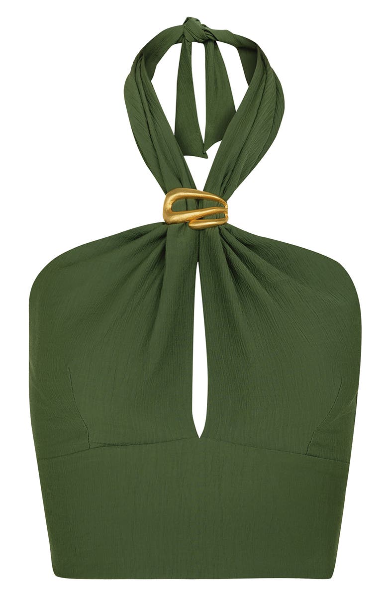 ViX Paula Hermanny Taylor Cover-Up Halter Top, Alternate, color, Green