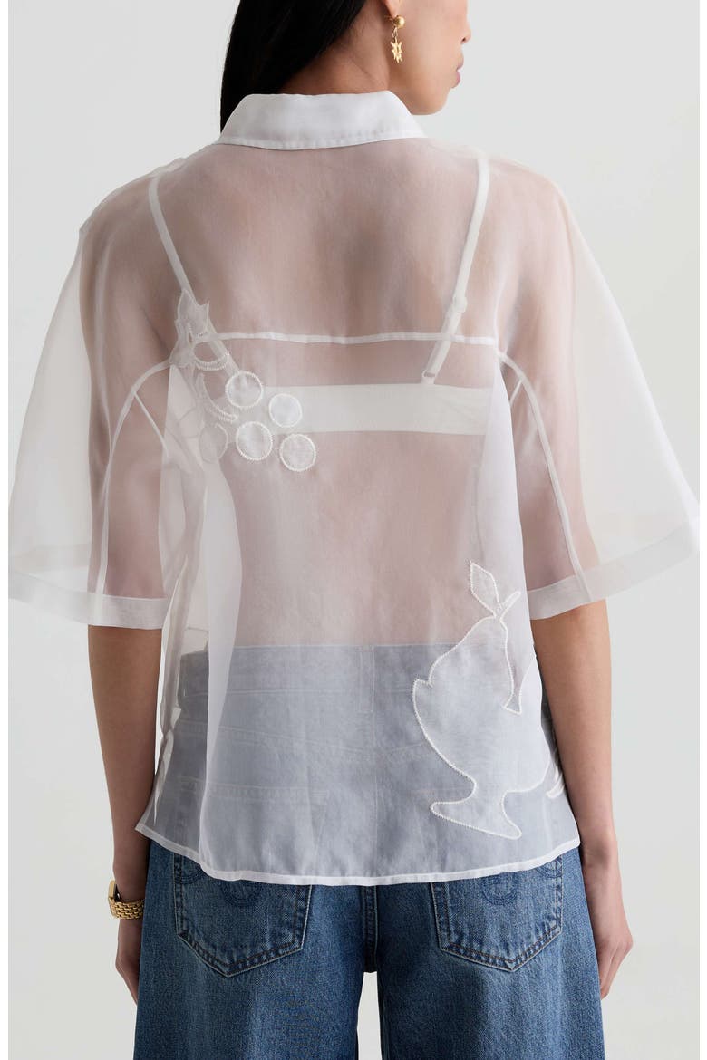 Emma Patch Sheer Silk Shirt, Alternate, color, TIPSY SUN