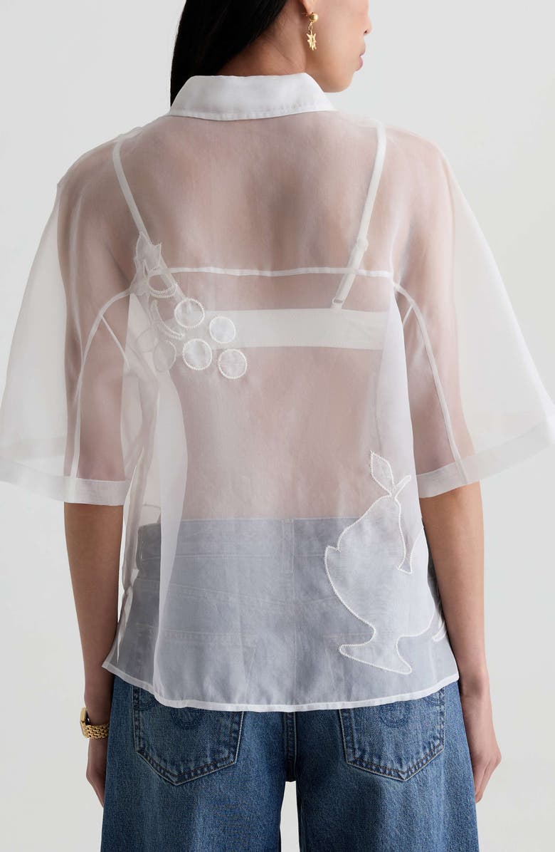 AG Emma Patch Sheer Silk Shirt, Alternate, color, Tipsy Sun
