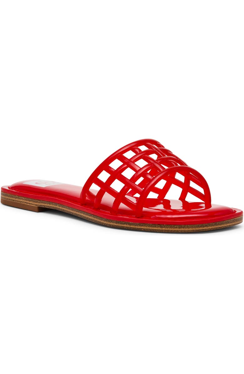DV by Dolce Vita Jinney Lattice Slide Sandal, Main, color, Red
