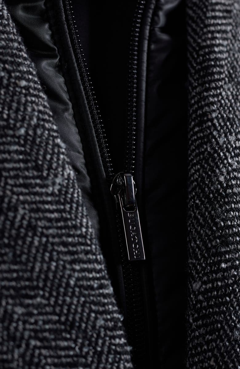 Bugatchi Herringbone Jacket with Removable Bib, Alternate, color, Black