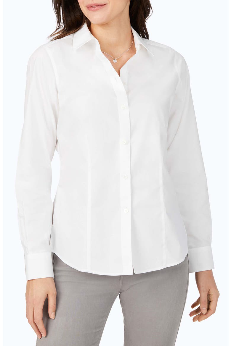 Dianna Non-Iron Cotton Shirt, Main, color, WHITE