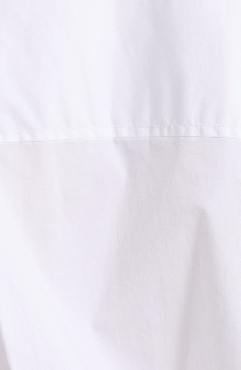 STAUD Indya Long Sleeve Stretch Cotton Mini Shirtdress, Alternate, color, White