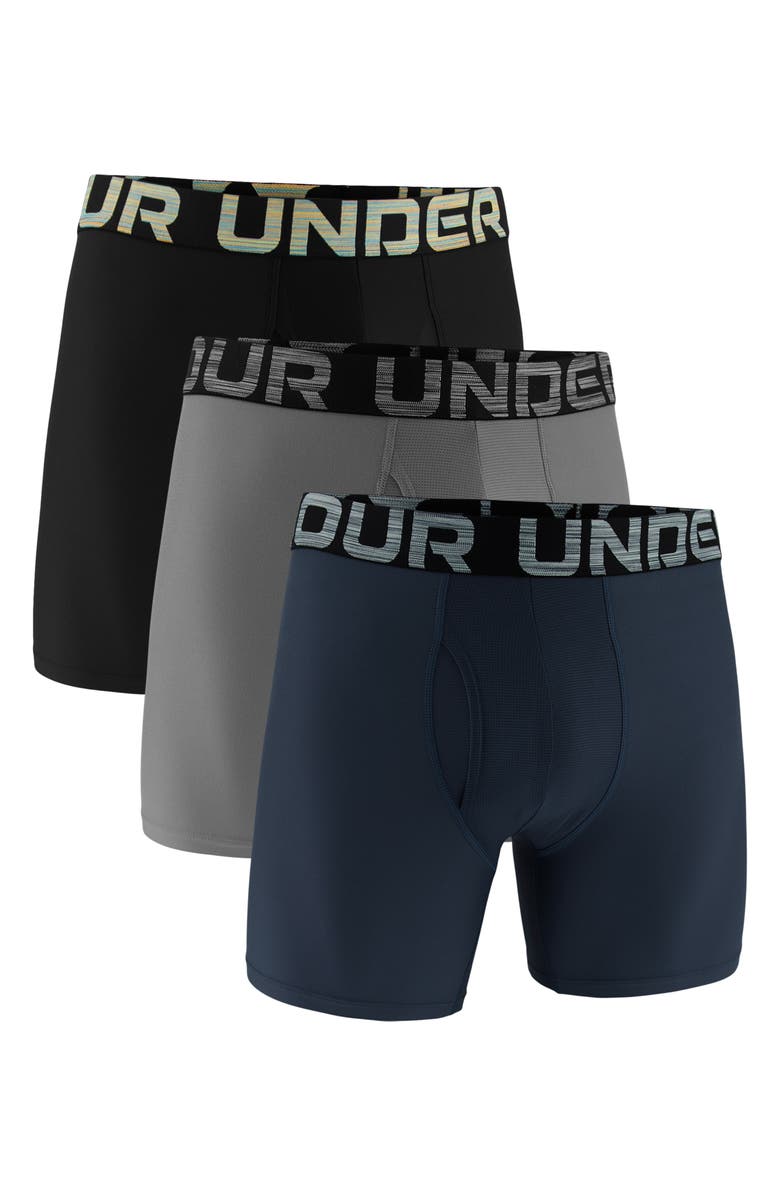 Under Armour 3-Pack Performance Tech Boxer Briefs, Main, color, Blue Haze
