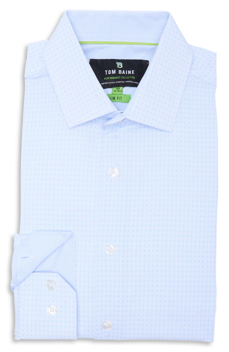 TOM BAINE Slim Fit 4-Way Stretch Performance Button-Down Shirt, Alternate, color, Blue