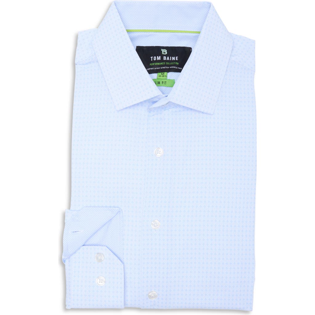 Tom Baine Slim Fit 4-way Stretch Performance Button-down Shirt In Blue