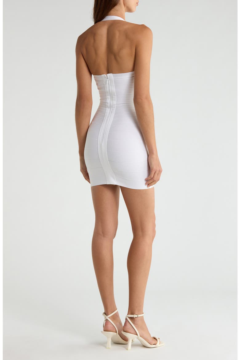 The Silhouette Halter Bandage Minidress, Alternate, color, WHITE