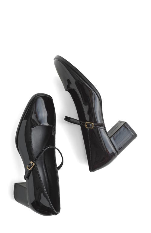 Madewell The Greta Patent Mary Jane Pump In Black
